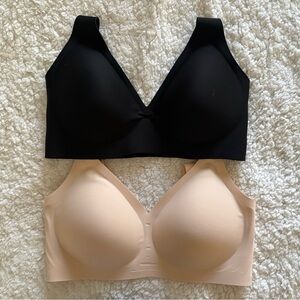 Viral Wireless Jelly Bras — Black & Nude